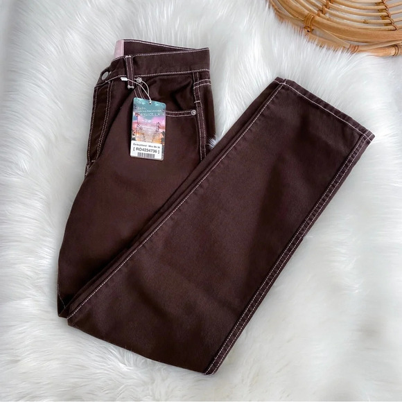 Revice Ex Boyfriend Miss Me Jeans Dark Brown Women’s 28 New - Picture 4 of 16